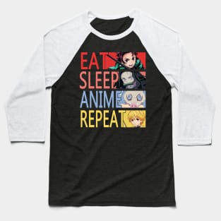 eat sleep anime repeat Baseball T-Shirt